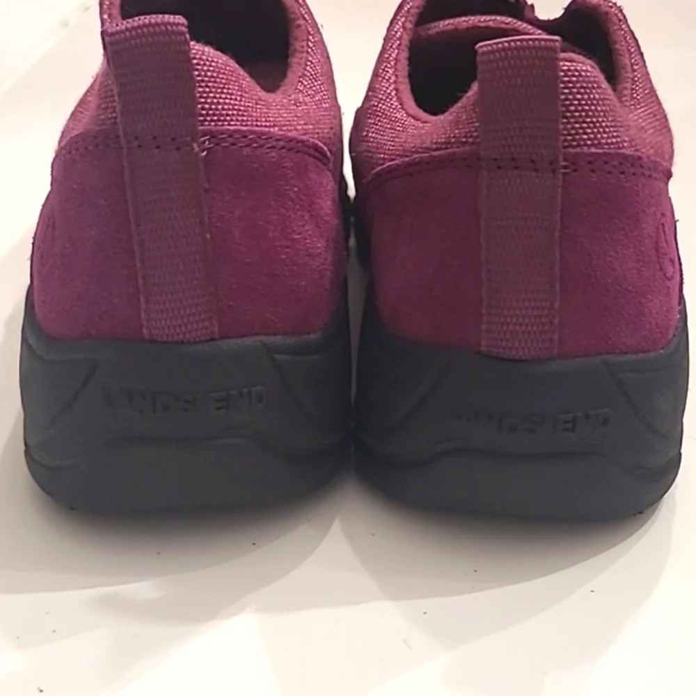 Lands’ End Suede Leather Boot Sneakers All Weather Insulated Half Zip Shoes NWOT